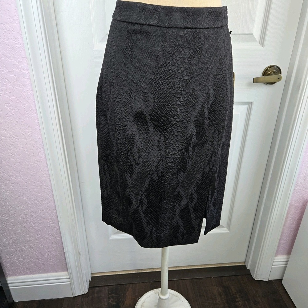 Altuzarra for Target Womens Black Snake Embossed‎ Pencil Skirt Size 8 Back Zip